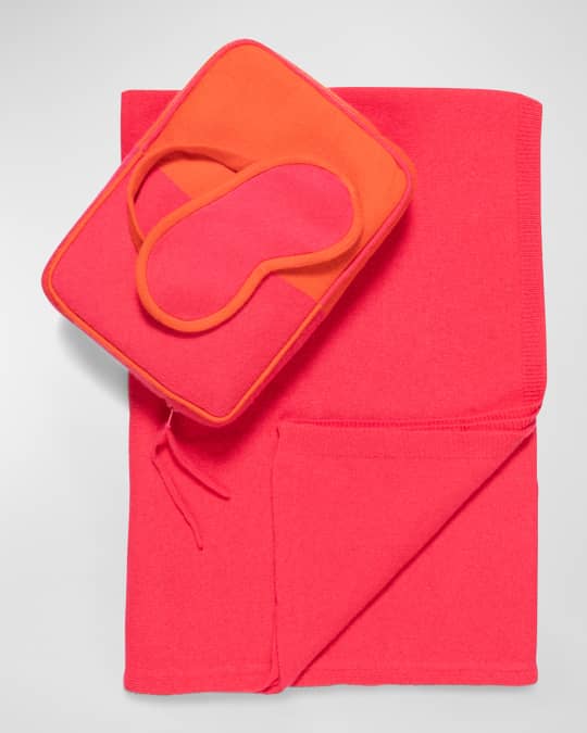 Cashmere Colorblock Cable-Knit Travel Set