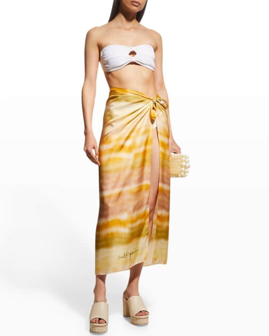 【CULT GAIA】アプリーケイドゥ silk-blend chiffon coverup Cult Gaia Cheyenne Coverup in Java | REVOLVE