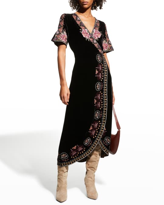 Joanna velvet 2025 wrap dress