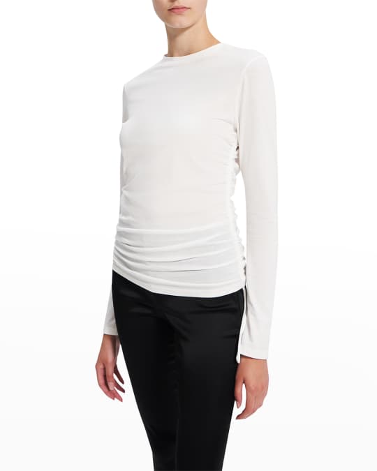 Apex Pure Long-Sleeve Ruched Tee