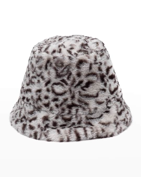 Eugenia Kim Charlie Leopard-Print Faux-Fur Bucket Hat | Neiman Marcus