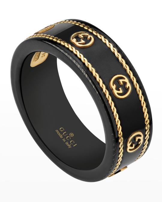 アクセサリー GUCCI icon ring black Gucci Icon Ring in Black | Neiman Marcus