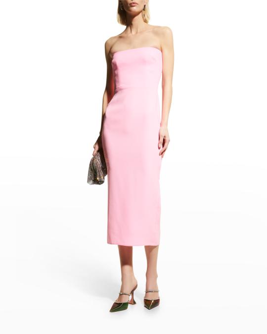 alex perry callan strapless crepe midi dress Alex Perry Callan Strapless Stretch Crepe Midi Dress