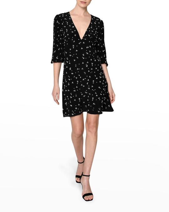Constellation Beaded Silk Mini Dress