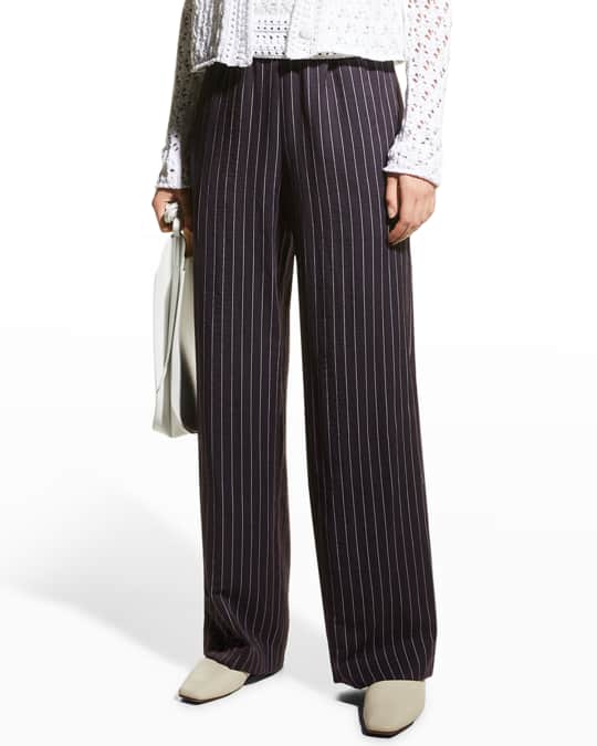 Vince Pull On Pinstripe Pants Neiman Marcus