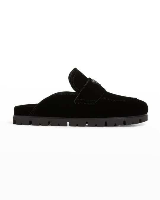 Prada velvet mules hot sale