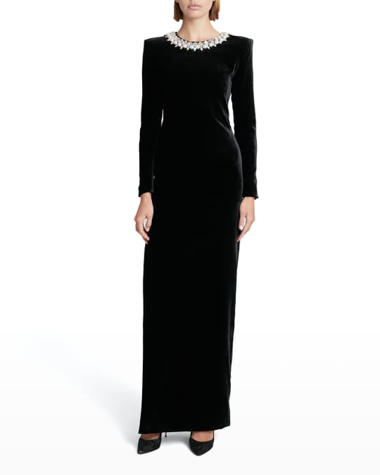 balmain black velvet dress Balmain  Balmain Maxi Velvet Dress in Barcelona or Shop Online Mujer  732-001557 01
