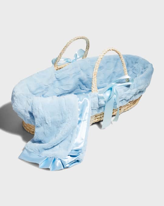 Blue Receiving Blanket And Basket Set