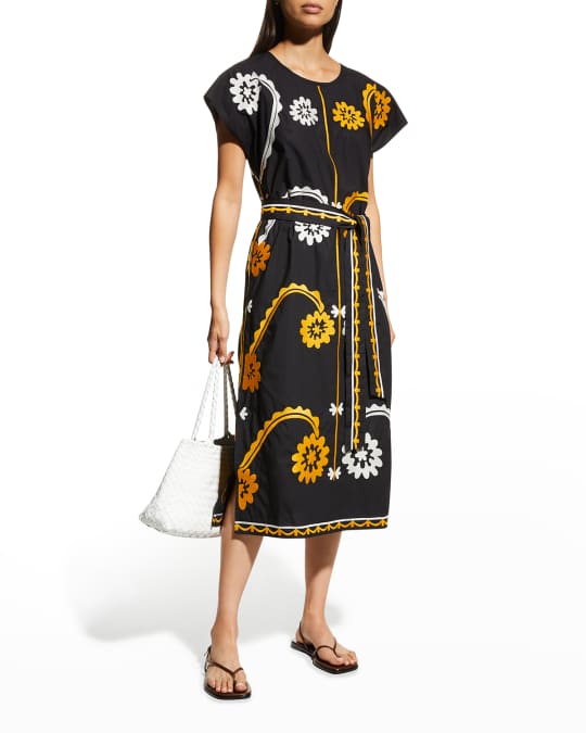 green emerald velvet dress Tory Burch