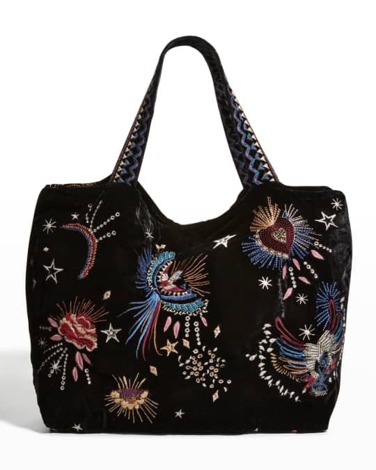 Johnny Was Victoria Embroidered Velvet Tote Bag Neiman Marcus