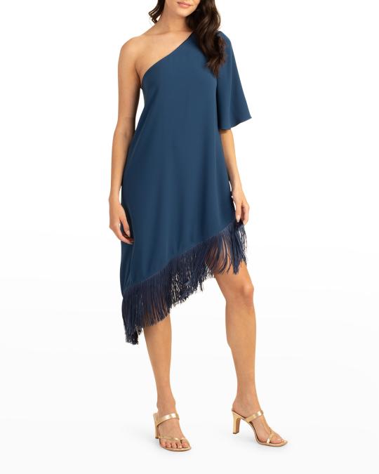 trina turk one shoulder dress Trina Turk Vivid Vista One-Shoulder Ruched Dress