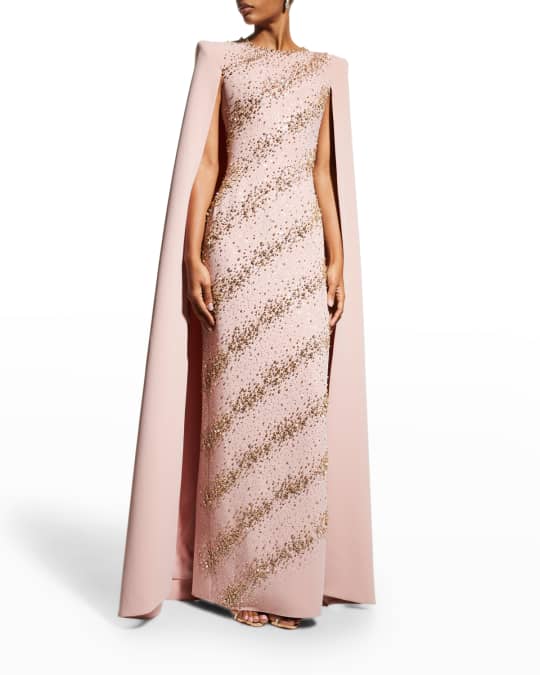 jenny packham gold cape dress Gold Rush Floor-Length Dress