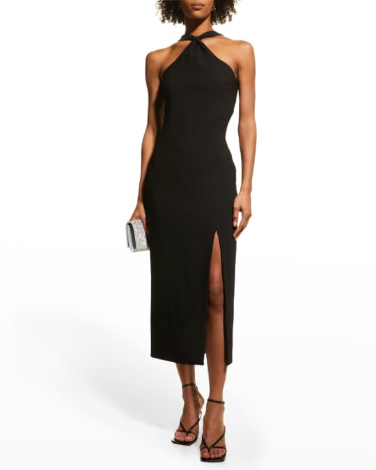 Likely Avie Midi Halter Slit Dress | Neiman Marcus