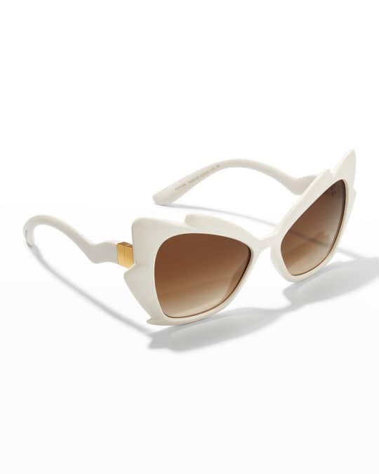 Structured Plastic Cat-Eye Sunglasses 