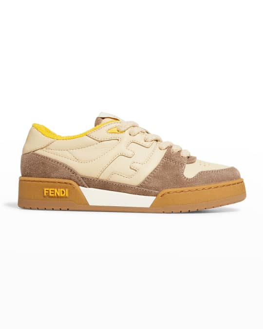 Fendi Match Mixed Leather FF Sneakers | Neiman Marcus