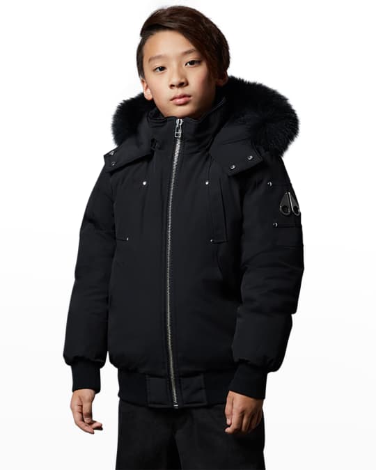 Moose Knuckles Kid s Detachable Fur Trim Bomber Jacket Size XXS