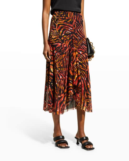 Fuzzi tulle outlet mesh midi skirt