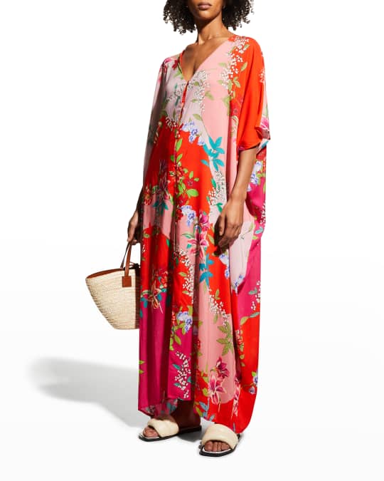 Johnny Was Nanya V Neck Maxi Kaftan Neiman Marcus