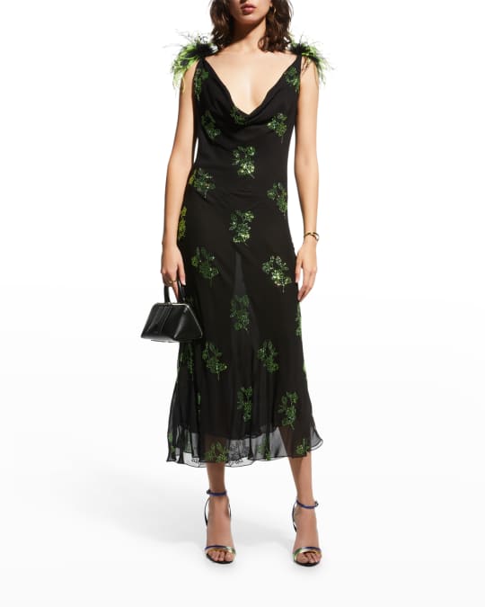 16 arlington green dress Dark Hunter Green Shiny Satin Long Dress With Open Back And Beaded Lac main image 0