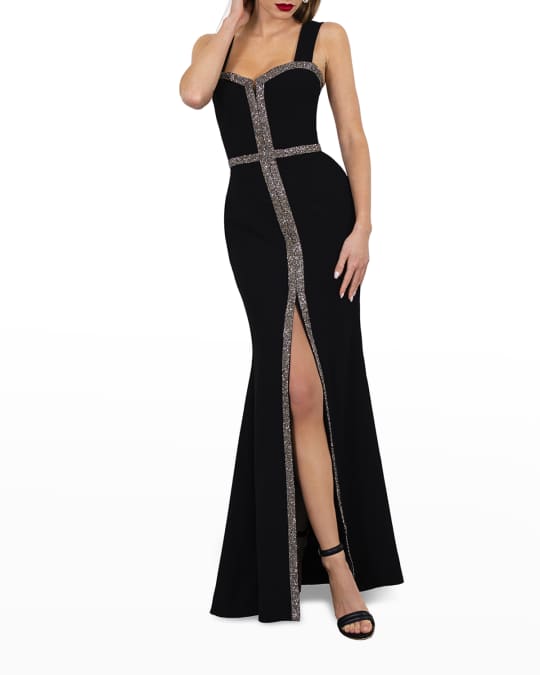 HELSI Gina Square-Neck Framed Gown | Neiman Marcus