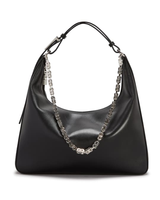 【GIVENCHY】MOON CUT OUT BAG Givenchy Moon Cut Out Shoulder Bag Medium Black in Calfskin