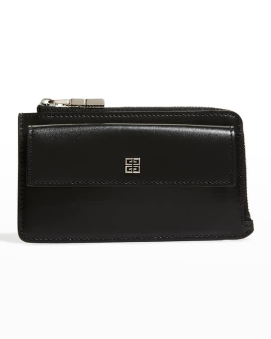 Givenchy 4G Zip Card Holder in Calf Leather | Neiman Marcus