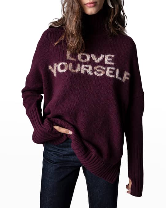 Zadig Voltaire Alma Love Yourself Merino Wool Sweater Neiman Marcus