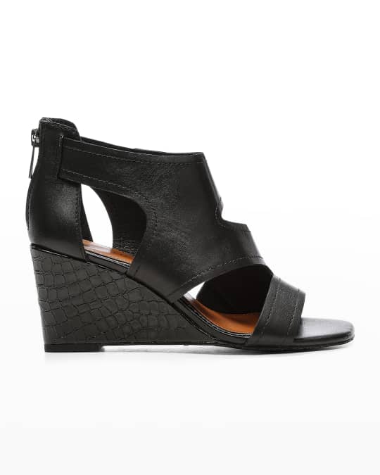 Panya Cutout Wedge Sandals with Zip