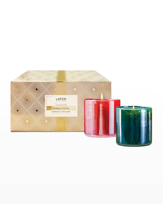 LAFCO New York Winter Currant & Frosted Pine 6.5 oz. Le Candle Duo