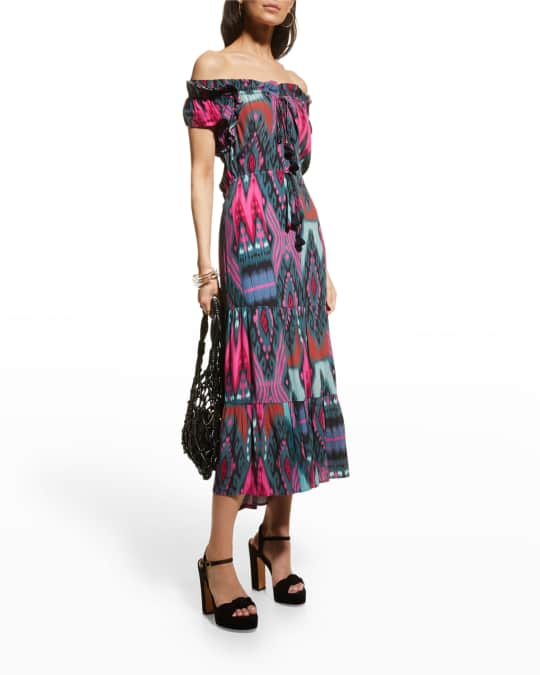 Gianna Off The Shoulder Tiered Midi Dress