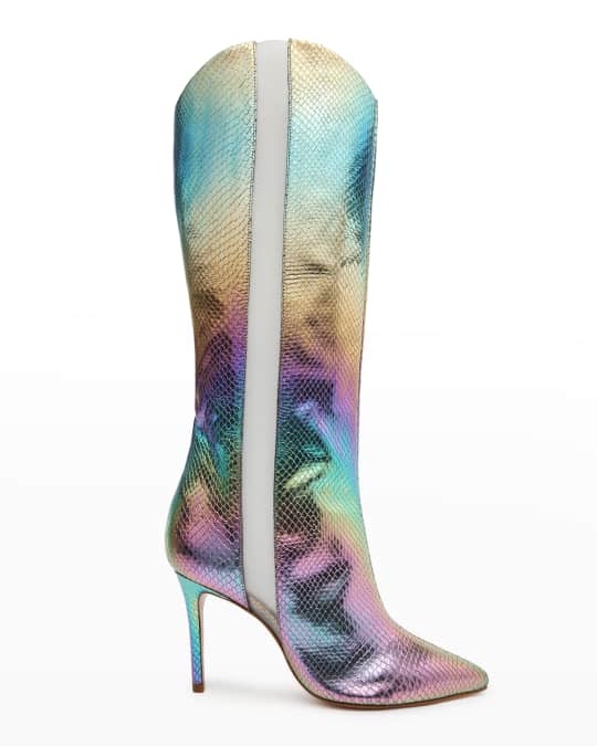 Schutz Maryana Rainbow Snake Print Tall Boots Neiman Marcus