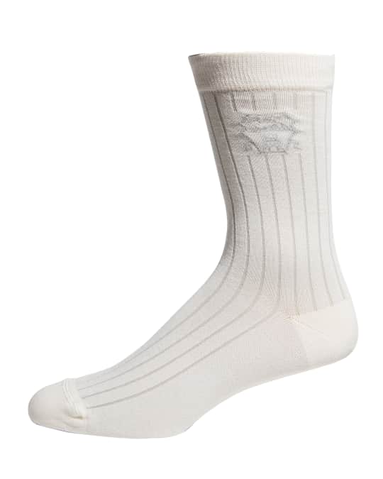 Men's Ribbed Logo Socks