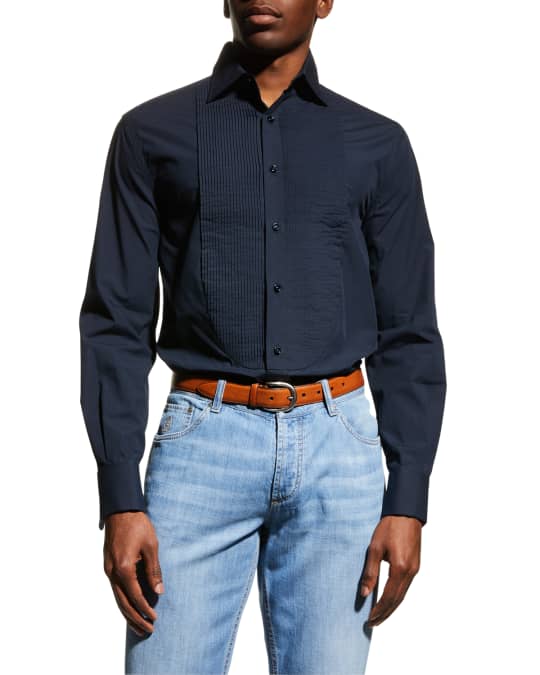 Brunello Cucinelli Men's BibFront Tuxedo Shirt Neiman Marcus