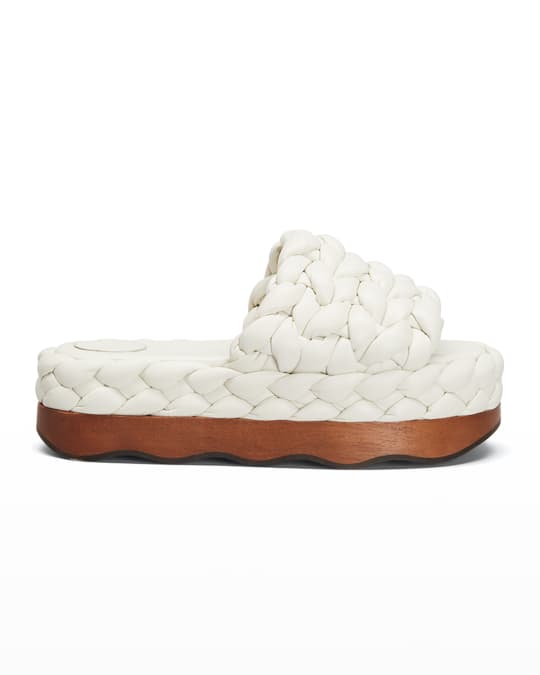 Chloe Woven Calfskin Platform Sandals | Neiman Marcus