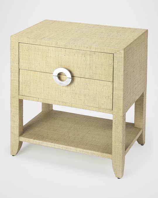 Charlie Cream Raffia End Table