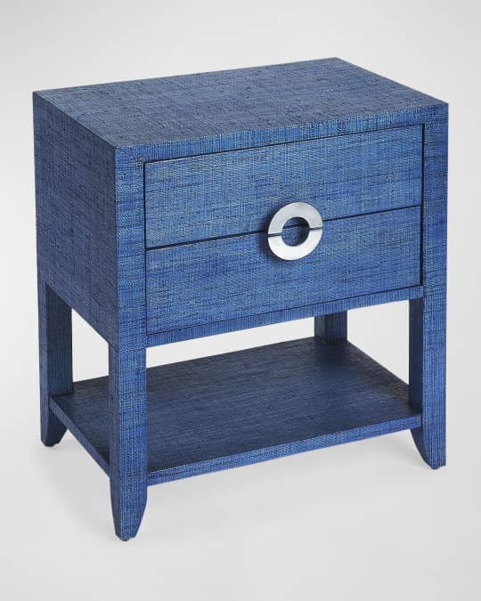 Charlie Blue Raffia End Table