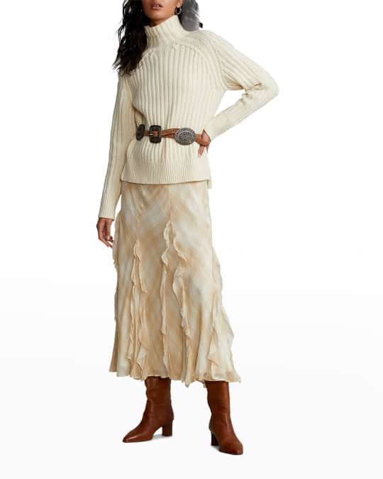 Ralph lauren plaid maxi skirt sales