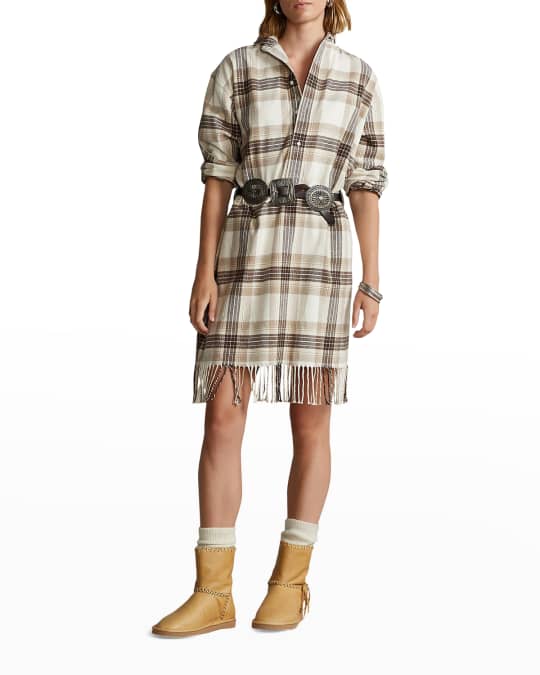 Polo ralph lauren fringe cotton hot sale shirtdress
