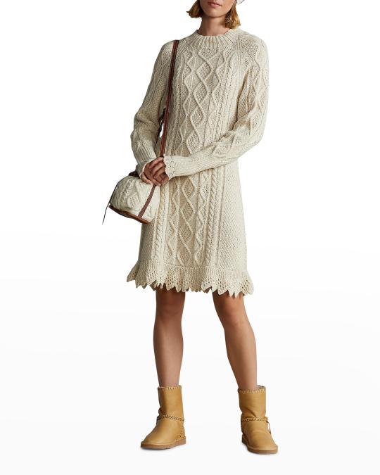 aran knitted dress Aran Dress Cable Knit | Merino Wool