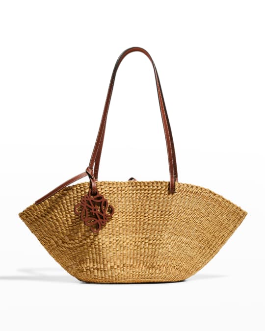 Shop LOEWE Small Shell Leather-Trimmed Basket Bag