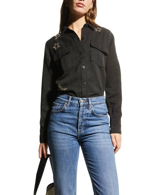 Rails Loren Embroidered Star Shirt Jacket | Neiman Marcus