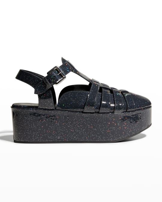 Loewe Leather Wedge Fisherman Sandals Neiman Marcus