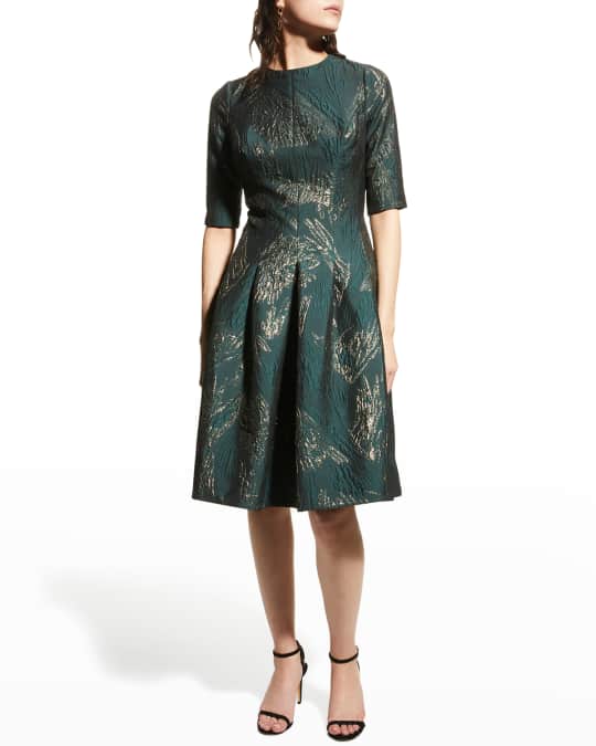 Rickie Freeman for Teri Jon Textured Metallic Jacquard ElbowSleeve