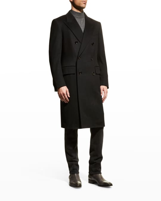 TOM FORD Men's Double-Breasted Cashmere Topcoat | Neiman Marcus