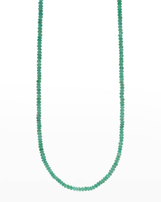 AZLEE Small Emerald Bead Necklace | Neiman Marcus
