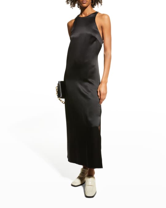 Loulou Studio Twist-Back Silk Slip Dress | Neiman Marcus