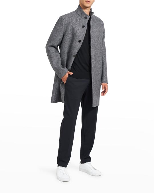 Theory Men's Belvin Wool-Blend Overcoat | Neiman Marcus