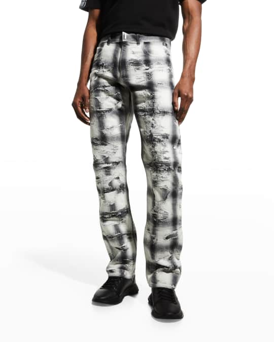 Givenchy Men's Distressed Painted Jeans | Neiman Marcus