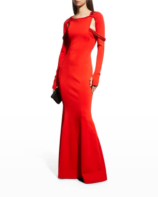Givenchy Embellished Trumpet Cutout Evening Dress | Neiman Marcus