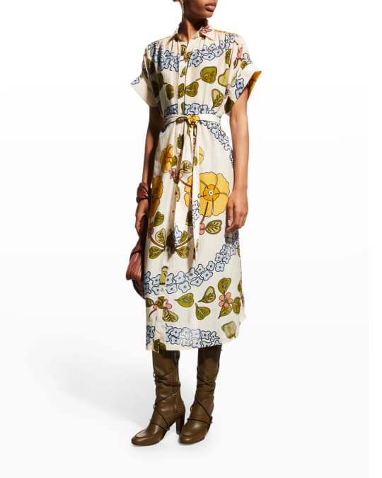 Carolina K Valerie Midi Silk Kaftan Dress Neiman Marcus